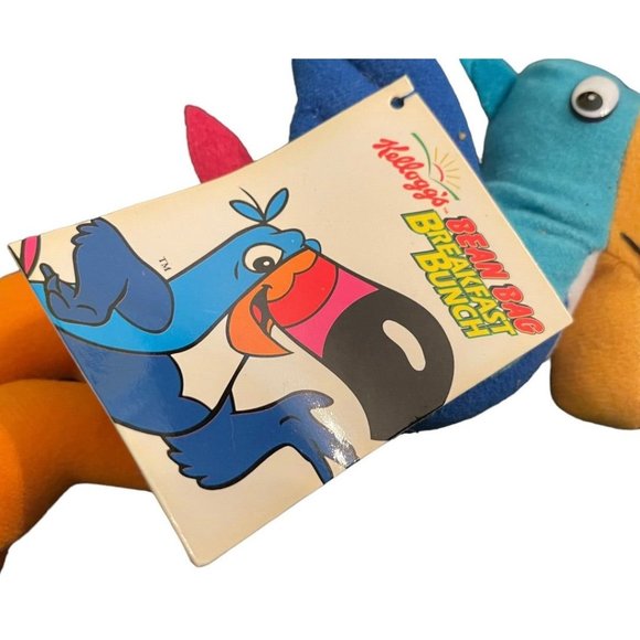 Kellogg's Toucan Sam 1997 Plush 9" Bean Bag Breakfast Bunch Froot Loops Tag - Picture 4 of 10